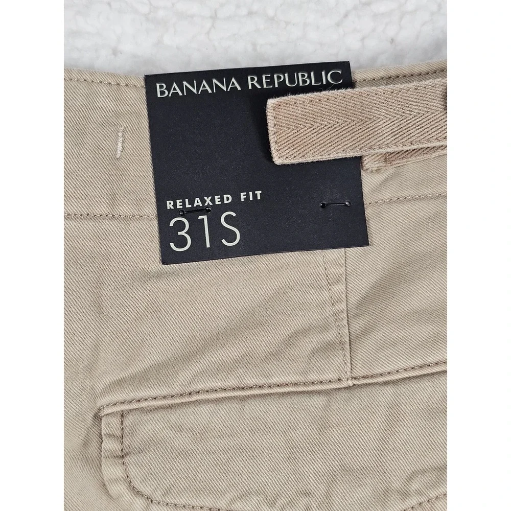 Banana Republic Maverick Cargo Pants‎ Mens 31S Tan Relaxed Fit Utility Military